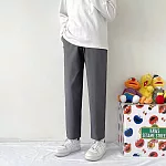 【KISSDIAMOND】文青風酷涼冰絲寬鬆版九分褲(KDP-033) L 深灰