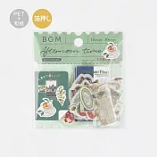 【BGM】散裝和紙/PET混合貼紙包30入 ‧ 復古-綠色