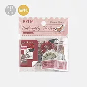 【BGM】散裝和紙/PET混合貼紙包30入 ‧ 復古-紅色