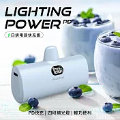 【PhotoFast PD快充版】Lightning Power 5000mAh LED數顯/四段補光燈 口袋行動電源 藍莓優酪