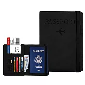 【EZlife】RFID多功能證件護照包 黑色