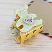 【PinkyPinky Boutique】可愛熊熊 瀏海小水鑽抓夾 (黃色)