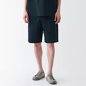 【MUJI 無印良品】男聚酯纖維透氣彈性寬版短褲 S 暗藍