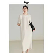 ltyp旅途原品 日本進口三醋酸極簡隨性空氣連衣裙 M L-XL  L-XL 奶油杏