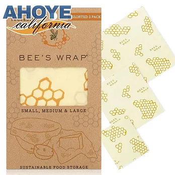 【Ahoye】食物保鮮蜂蠟布 3片套裝 (18x20+25x28+33x35cm)