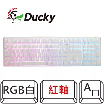 【Ducky】One 3 Pure white100% RGB 白色 PBT二色 機械式鍵盤  紅軸