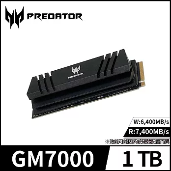 Acer Predator GM7000 1TB M.2 2280 PCIe Gen4x4 固態式硬碟