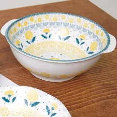 【日本SHINACASA】波蘭陶黃花 陶瓷雙把手餐碗20cm