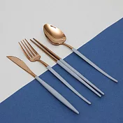 【韓國Ssueim】Mariebel 莫蘭迪不鏽鋼餐具4件組(筷匙刀叉) ‧  迷霧灰