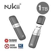 Maktar Nukii 智慧型 遠端管理 USB隨身碟 1TB  太空灰