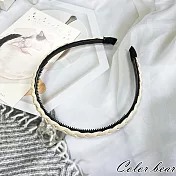【卡樂熊】簡約辮子細紋造型髮箍(五色)- 米白