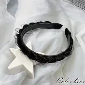 【卡樂熊】仙女魚骨辮子凌亂感造型髮箍(四色)- 自然黑
