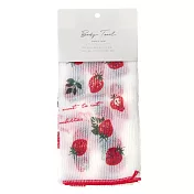 【日本KOJI】可愛圖案尼龍長條搓澡浴巾 ‧ 紅莓