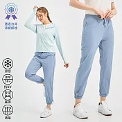 【KISSDIAMOND】台灣認證涼感防曬速乾褲(女/KDP-8805) XL 霧藍