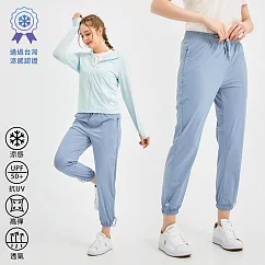 【KISSDIAMOND】台灣認證涼感防曬速乾褲(女/KDP─8805) XL 霧藍