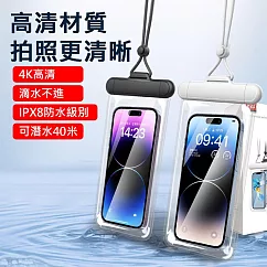 膠囊蓋TPU透明防水袋 通用手機防水袋 白色(7.2吋手機適用)