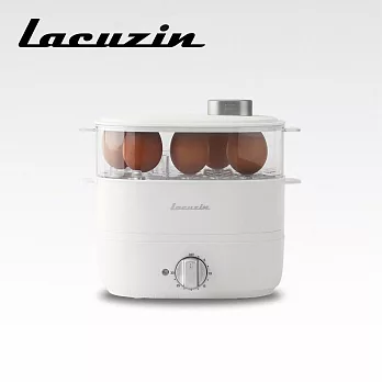 【Lacuzin】雙層多功能隨行電蒸鍋 LCZ060WT 珍珠白