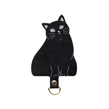 ELECOM 造型手機掛繩夾片- 黑貓