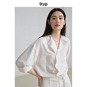 ltyp旅途原品 11周年膠囊系列 真絲可水洗乾絲優雅時髦斜門襟襯衫 M L-XL M 象牙白