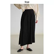 ltyp旅途原品 極簡時髦不規則九分花苞裙 M L XL  L 經典黑
