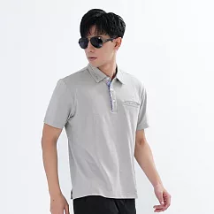 【遊遍天下】男款格紋抗UV機能POLO衫(GS1012) M 灰色