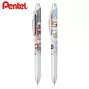 (2款1包)PENTEL ENERGEL Kawaii 6th 像素系列 極速鋼珠筆0.5 貓咪+不倒翁
