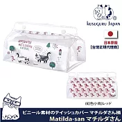 【Kusuguru Japan】日本眼鏡貓 面紙盒 透明印花防水可懸掛抽取式面紙盒 Matilda-san系列 -紅色小鳥