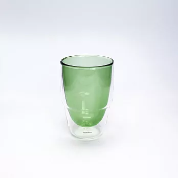 smith&hsu 曲線雙層玻璃杯 / 綠色 350ml