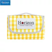 【Horizon 天際線】法式格紋加大款輕便防潮野餐墊 200x200cm 蜂蜜檸檬