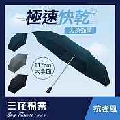 【SunFlower三花】抗強風.超撥水.雨傘.晴雨傘.大傘面機能傘  午夜藍