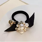 【JENG】法式新款艾蜜莉小香風珍珠水鑽髮圈 _珍珠白
