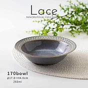 【Minoru陶器】Lace窯變陶瓷餐碗260ml ‧ 鐵岩灰