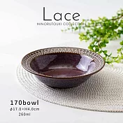【Minoru陶器】Lace窯變陶瓷餐碗260ml ‧ 深褐棕