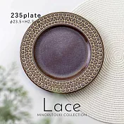 【Minoru陶器】Lace窯變陶瓷淺盤23cm ‧ 深褐棕