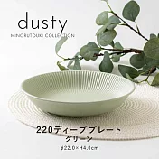 【Minoru陶器】Dusty透釉陶瓷深盤22cm ‧ 綠