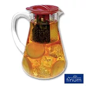 【FINUM】德國製旋轉濾網果汁冷水壺1.8L -紅色