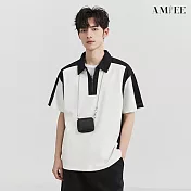 【AMIEE】拚色休閒百搭質感POLO衫(KDTY-A87) L 白色