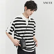 【AMIEE】拼接撞色設計感短袖POLO衫(男裝/2色/M-2XL/KDTY-A83) M 黑色