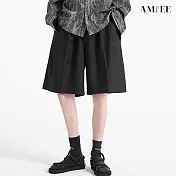 【AMIEE】韓版百搭高級感西裝短褲(男裝/2色/M-2XL/KDPY-S61) XL 黑色