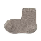 【MUJI 無印良品】女棉混足口柔軟舒適直角短襪23-25cm 灰棕