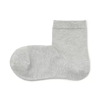 【MUJI 無印良品】女棉混足口柔軟舒適直角短襪23-25cm 淺灰