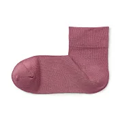 【MUJI 無印良品】女莫代爾混足口柔軟舒適輕薄直角短襪23-25cm 煙燻粉