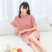【AnZa】冰絲涼感無痕感寬鬆連身裙(6色)              XL 優格粉
