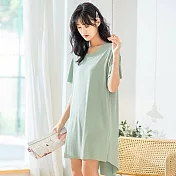 【AnZa】冰絲涼感無痕感寬鬆連身裙(6色)              L 清新綠