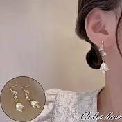 【卡樂熊】S925銀韓系風鈴水鑽造型耳環飾品- 金色