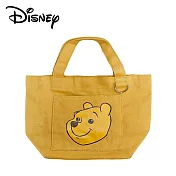 【日本正版授權】小熊維尼 帆布手提袋 便當袋/午餐袋 維尼/Winnie/迪士尼 - 黃色款