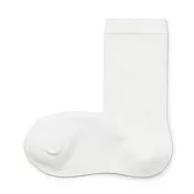【MUJI 無印良品】女棉混足口柔軟舒適直角襪23-25cm 白色