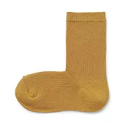【MUJI 無印良品】女棉混足口柔軟舒適直角襪23-25cm 芥黃