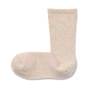【MUJI 無印良品】女棉混足口柔軟舒適錐形直角襪23-25cm 米色