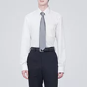 【MUJI 無印良品】男聚酯纖維免熨燙扣領長袖襯衫 XS 白色